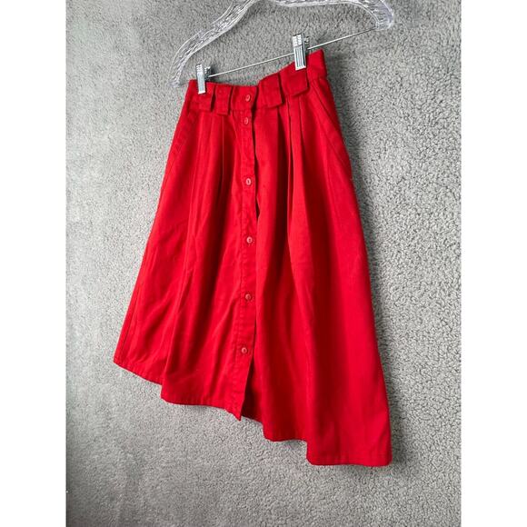 Petites By Fundamental Things Womens Skirt Size 4 Red Vintage Polyester USA Made - Picture 2 of 12